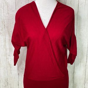 LOFT faux wrap top; RED; Size S; Great condition